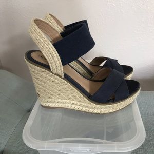 Merona Navy Espadrille Wedge